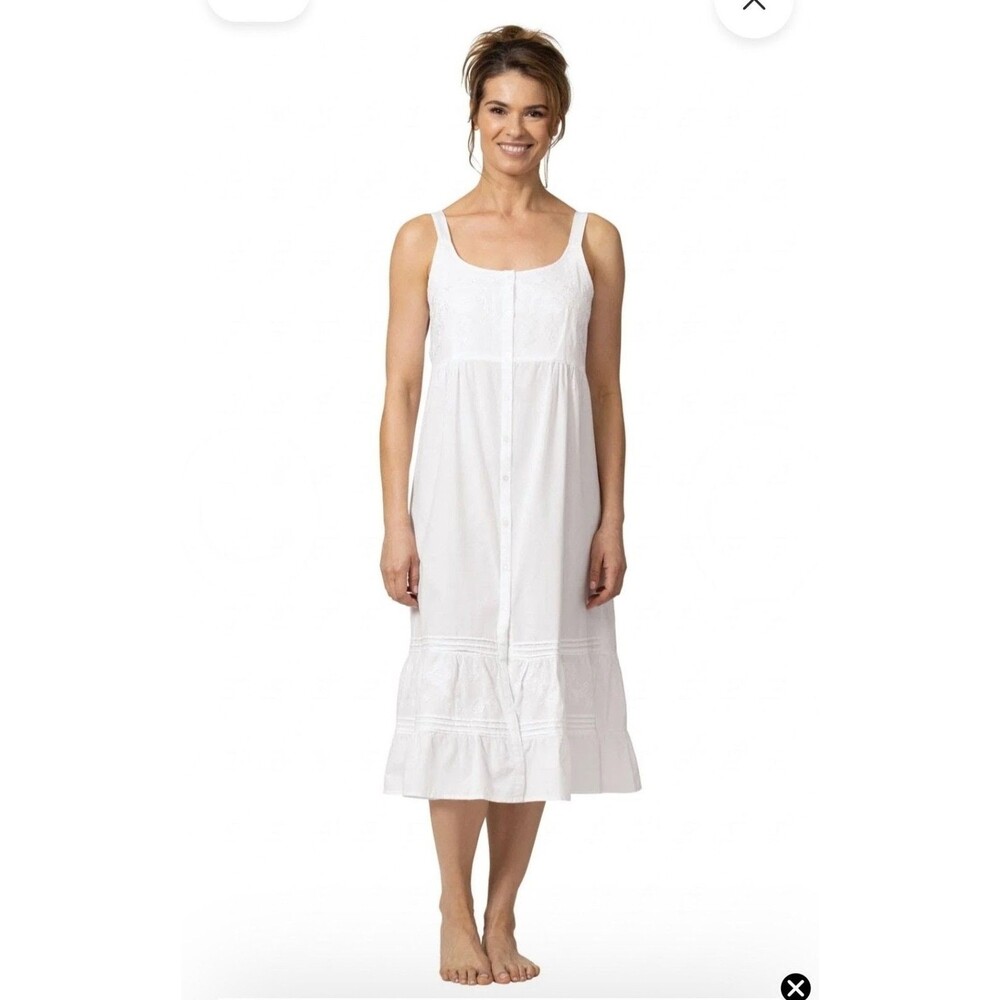 The 1 For U Ruby Embrodiered Nightgown Women's 3XL White Cottagecore EUC